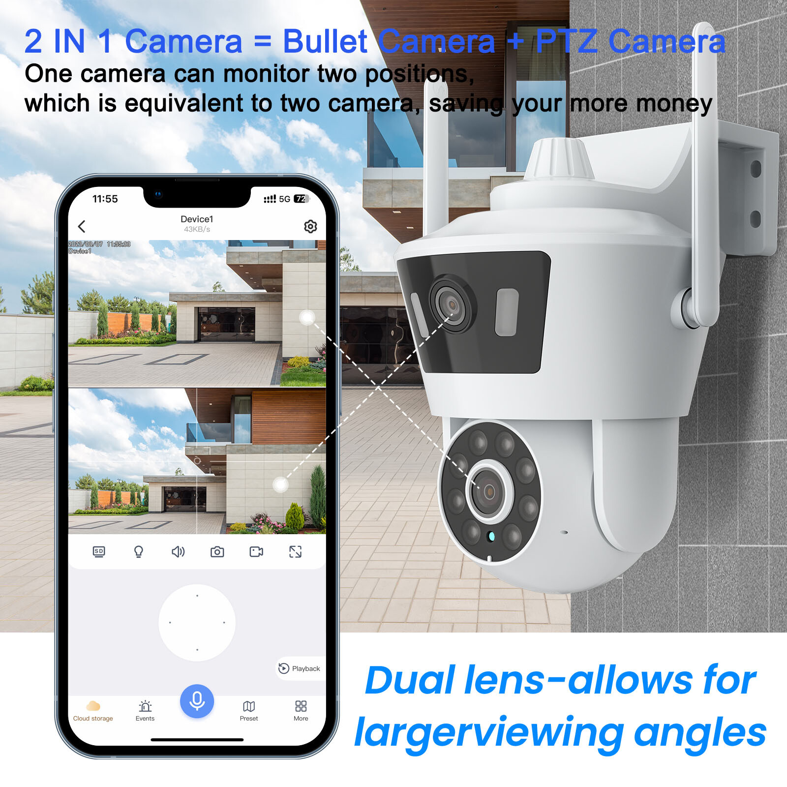 ANRAN 4MP HD Security Camera Wireless Outdoor Home Night Vision Wifi CCTV Camera