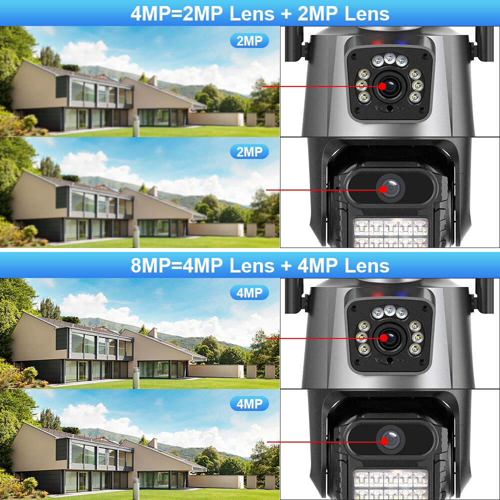 Sistema Juego De 4 Camaras 1080P HD Seguridad Para Casa Con Sensor De Movimiento