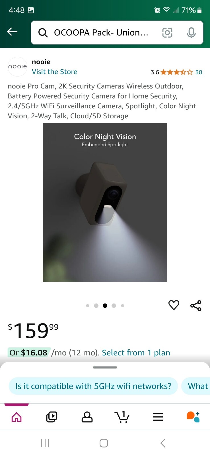 2K Security Camera With Spotlight