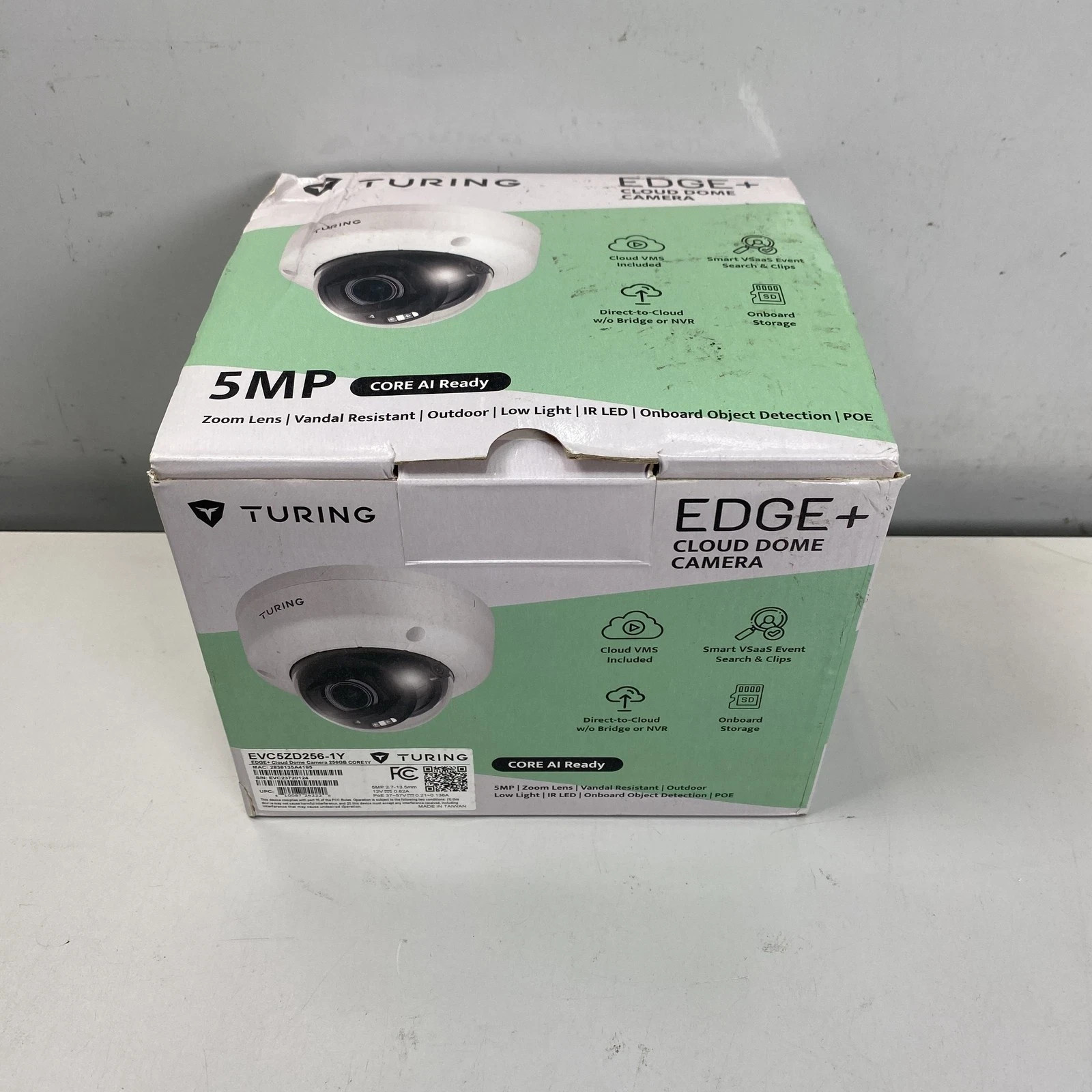 Turing – EVC5ZD256-1Y 5MP Edge+ 256GB Onboard Storage Cloud Security Camera