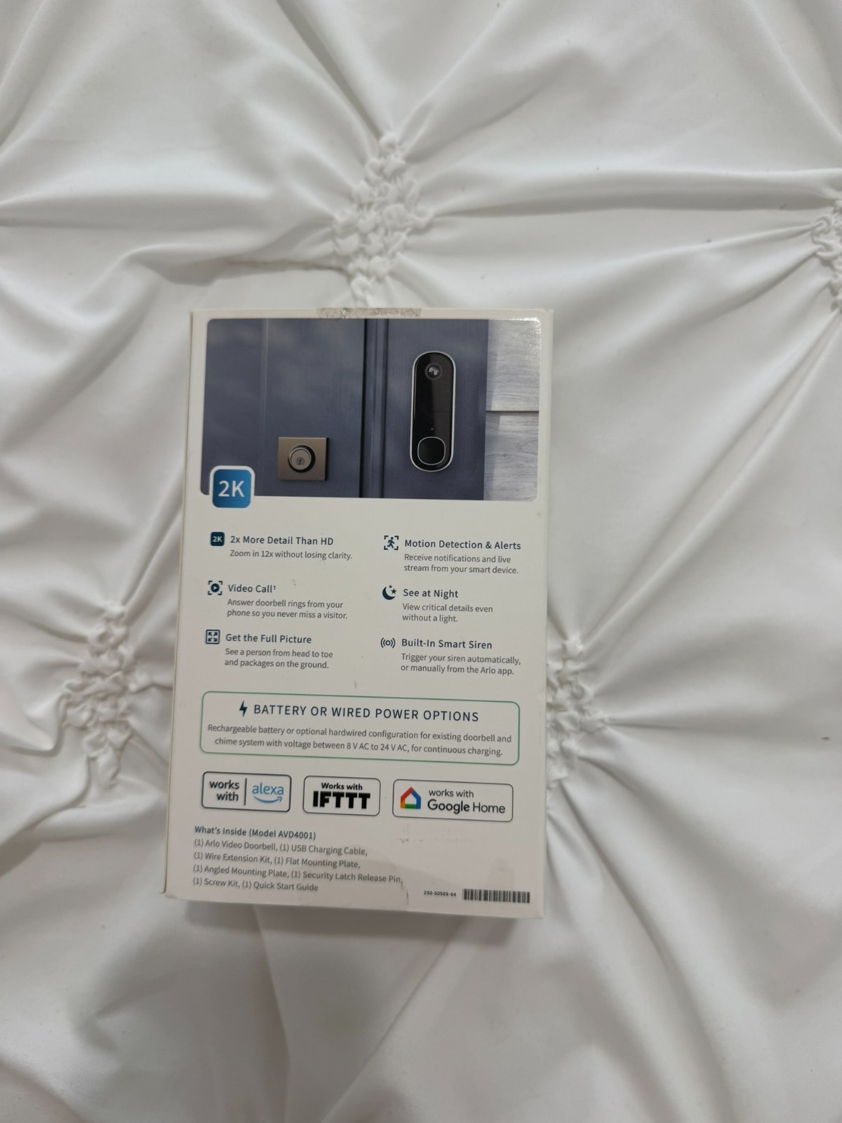 Arlo 2K Video Doorbell 2nd Generation Smart Doorbell Open Box