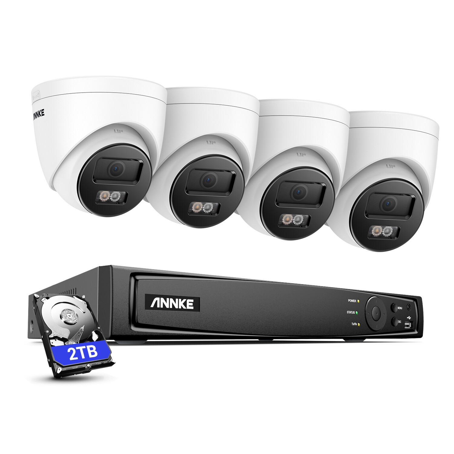 ANNKE 12MP 8CH NVR 2TB 4K POE Security Camera System Color Night Audio Recording