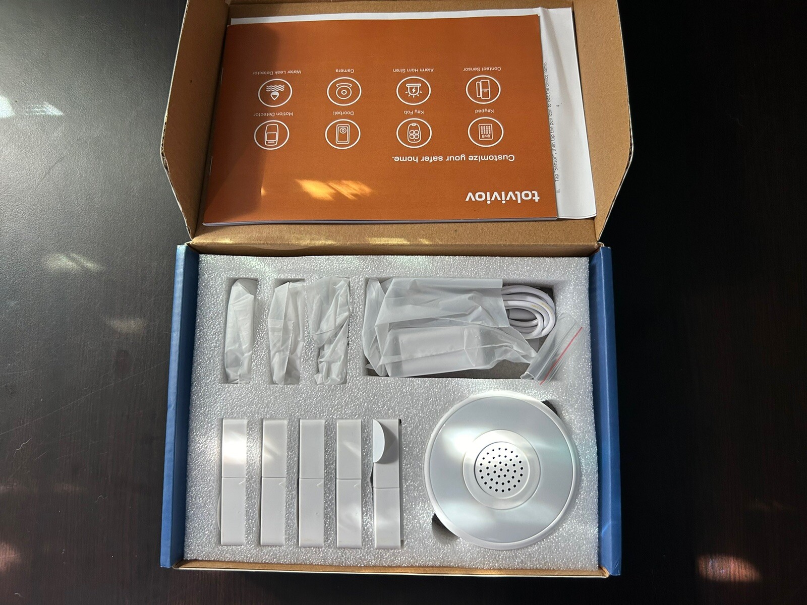 tolviviov Wireless Home Security 8 Piece Set Alarm Security System Smart App