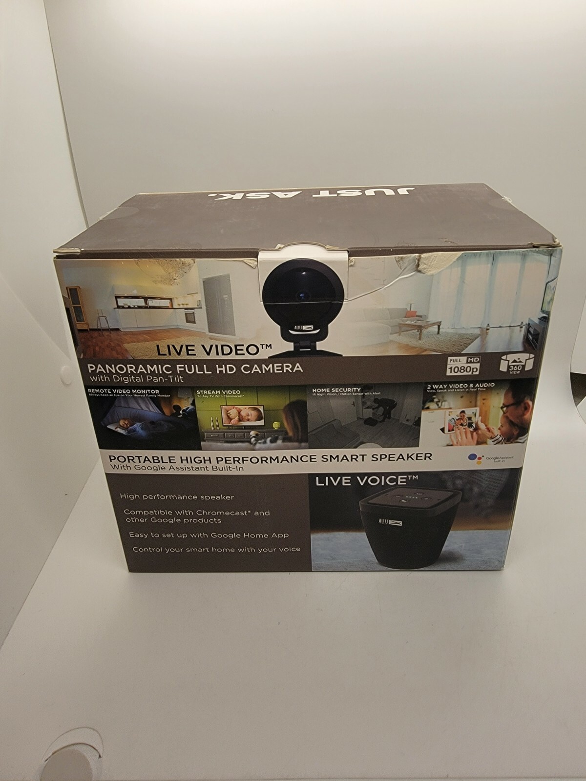 New Altec Lansing Voice Activated Smart Security System Camera Wi-Fi Speaker