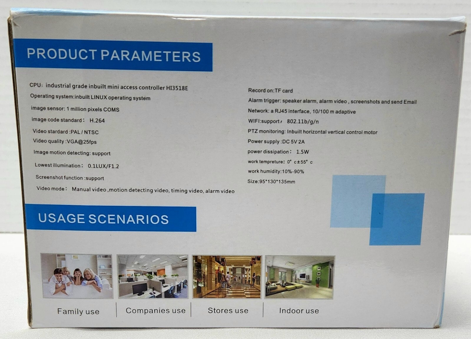 Indoor Wireless WiFi HD IP Camera Pan/Tilt MotionDetect App Control Video Camera