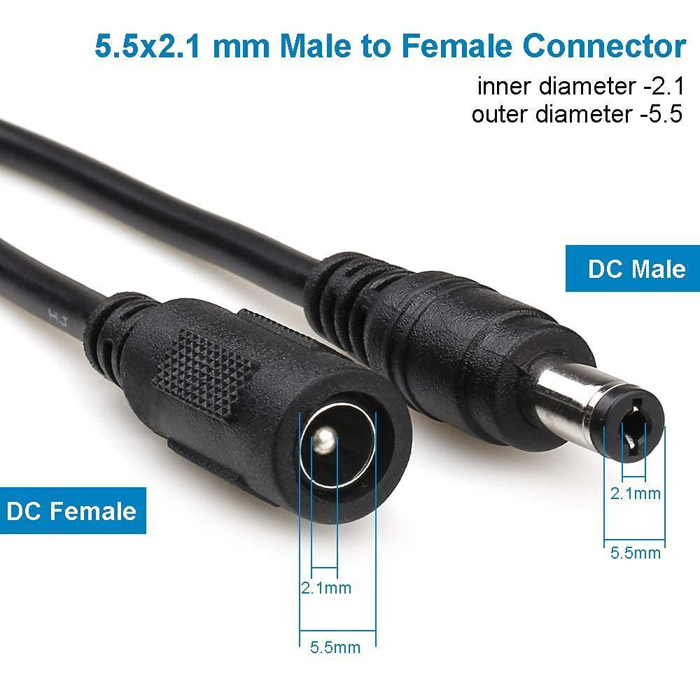 DC 12V Male to Female Extension Cord CCTV Camera & LED strips Power Cable