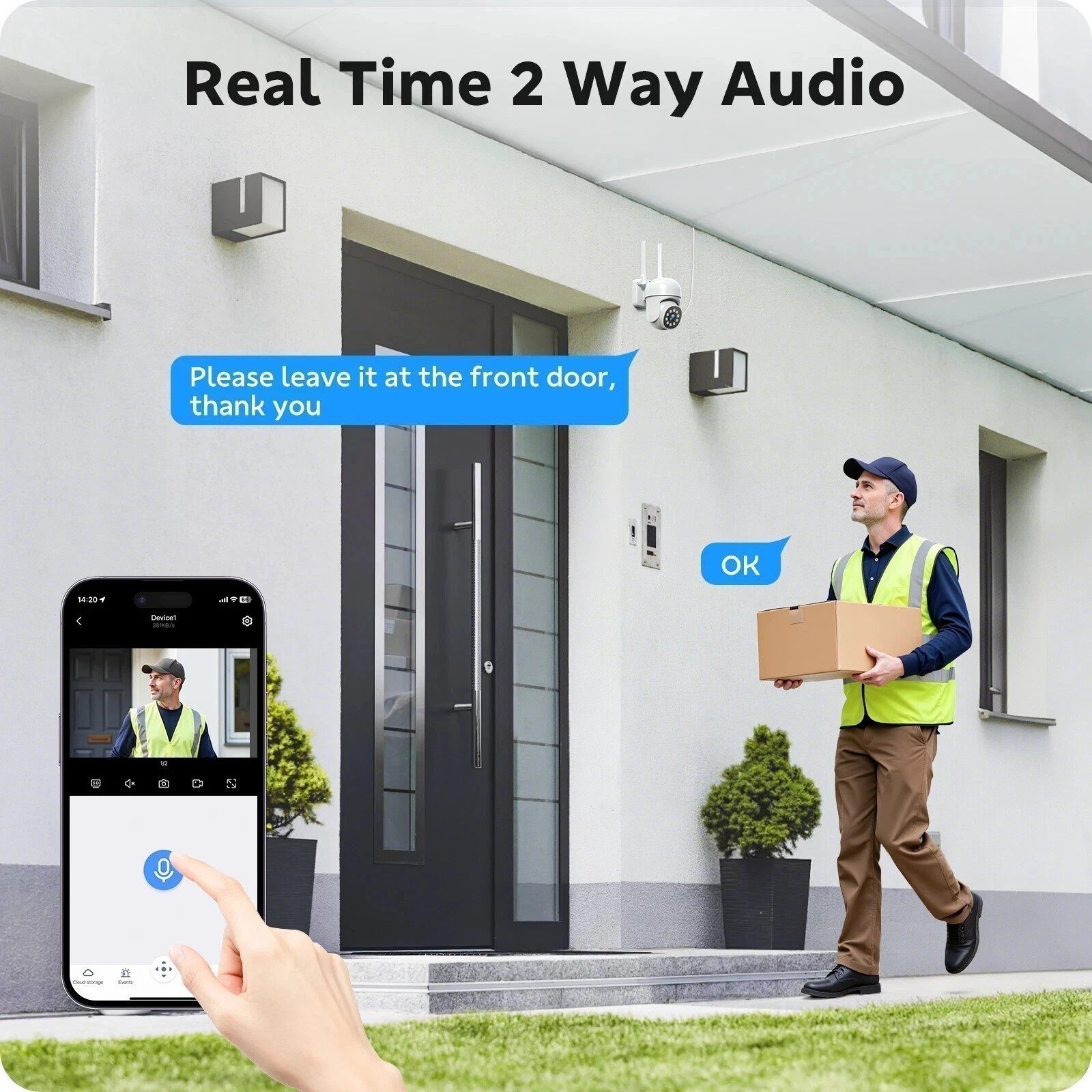 Wireless CCTV Security Camera Systems 16CH 4K NVR 8pcs Outdoor PTZ Cameras Audio