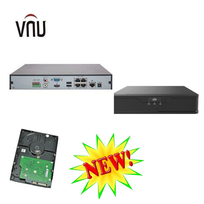 4 Channel NVR301-04X-P4 PoE Ultra 265/H.265/H.264 NVR system + 2TB HHD