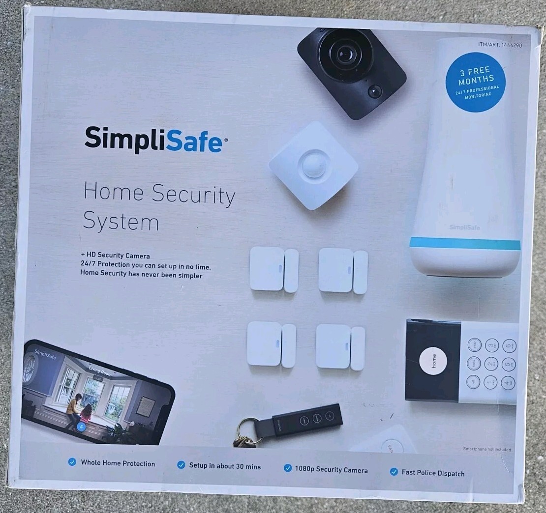 SimpliSafe HSK103 Home Security Kit with HD Camera 1444290 New Open Box