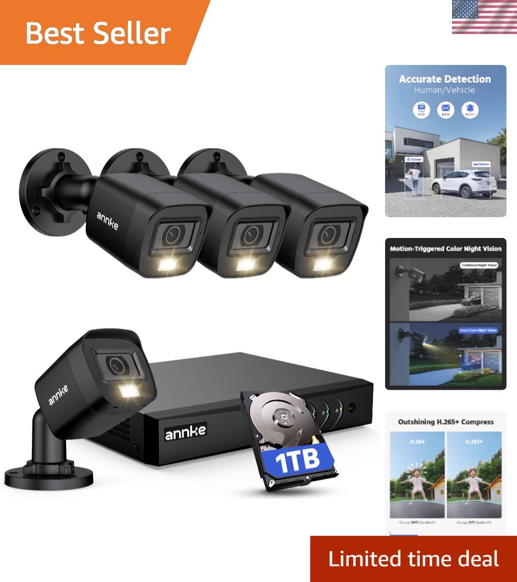 8CH H.265+ 3K Lite Wired Security Camera System with AI Human/Vehicle Detecti…