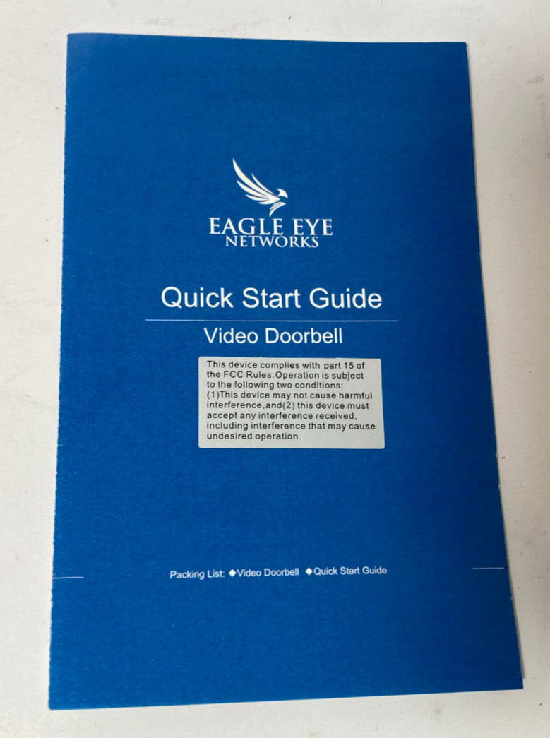 Digital Video Doorbell Camera EN-CCUV-001a NEW