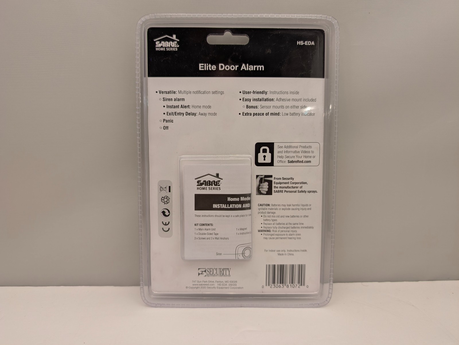 SABRE Home Series Elite Door Alarm w/ Keypad + Home & Away Modes | HS-EDA | NEW
