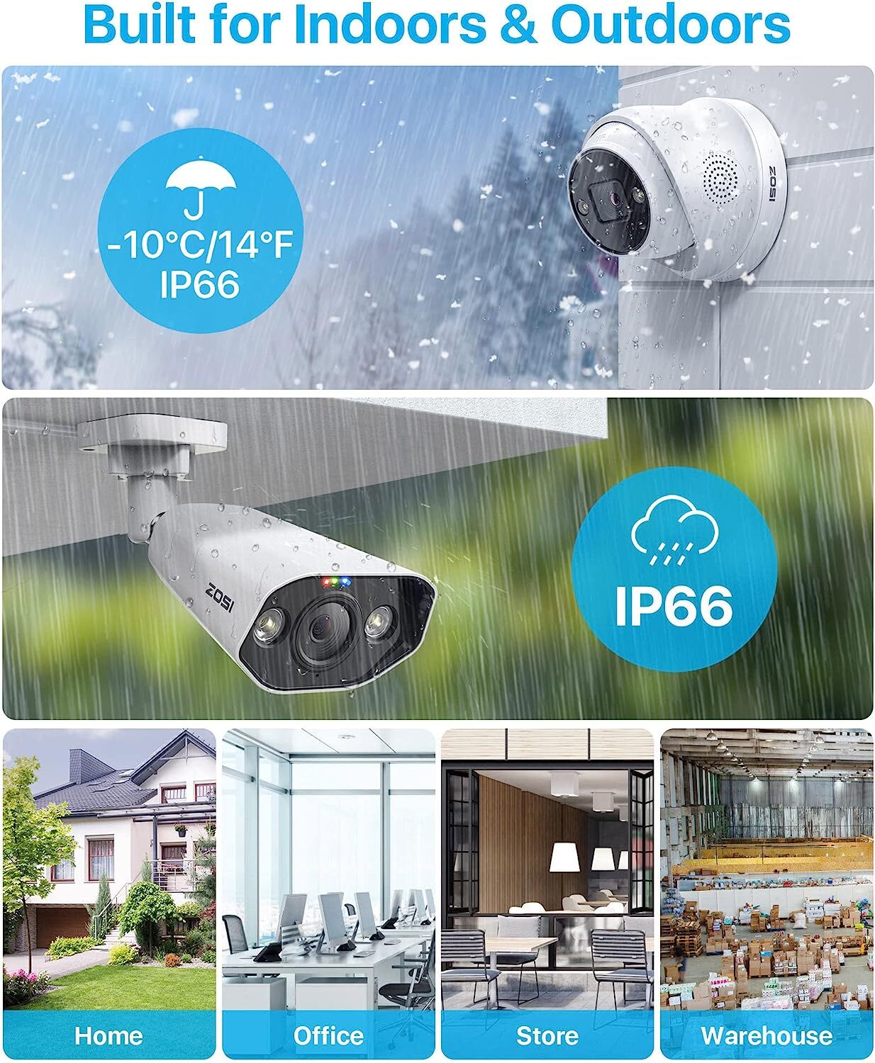 ZOSI 4K 8CH/16CH 8MP PoE Security IP Camera System Human Detection 2TB/4TB