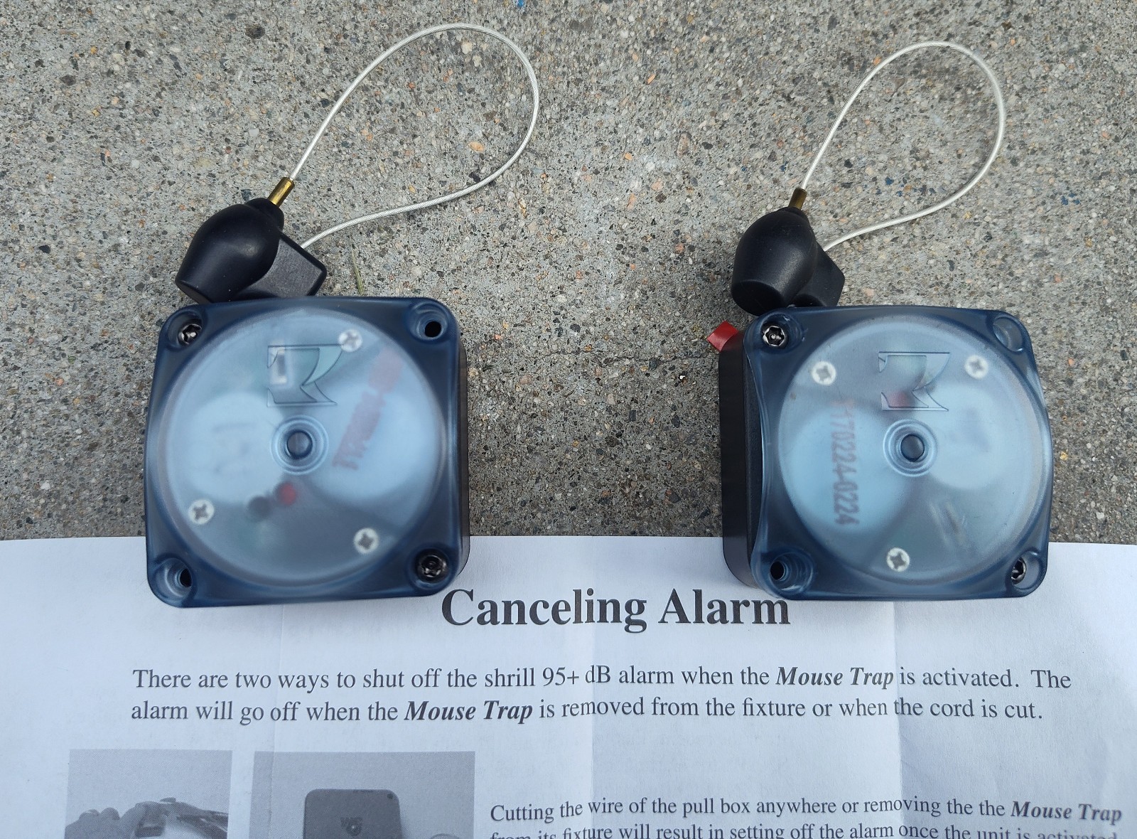 2Pcs Mouse Trap Alarm System 95+ dB Alarm Pull Bx Cord CIS SECURITY