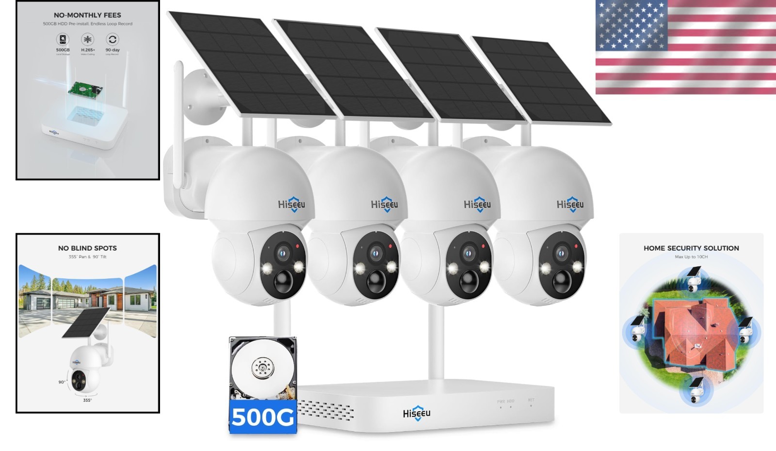 All-Weather Solar Security Camera System with Color Night Vision & Remote Access
