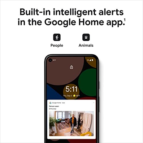 Google Nest Security Cam 1080p Wired, 2nd Gen, GJQ9T – Snow