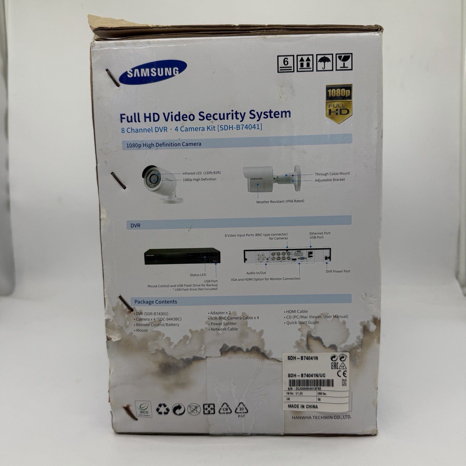 Full HD Video Security System 8 Channel DVR • 4 Camera Kit [SDH-B74041]
