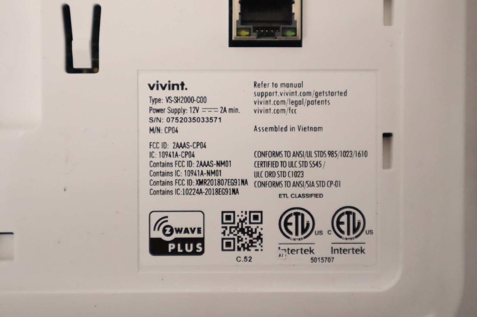 Vivint Smart Home Sky Control Panel Smart Hub VS-SH2000-C00 W/ 5x VS-GB2000