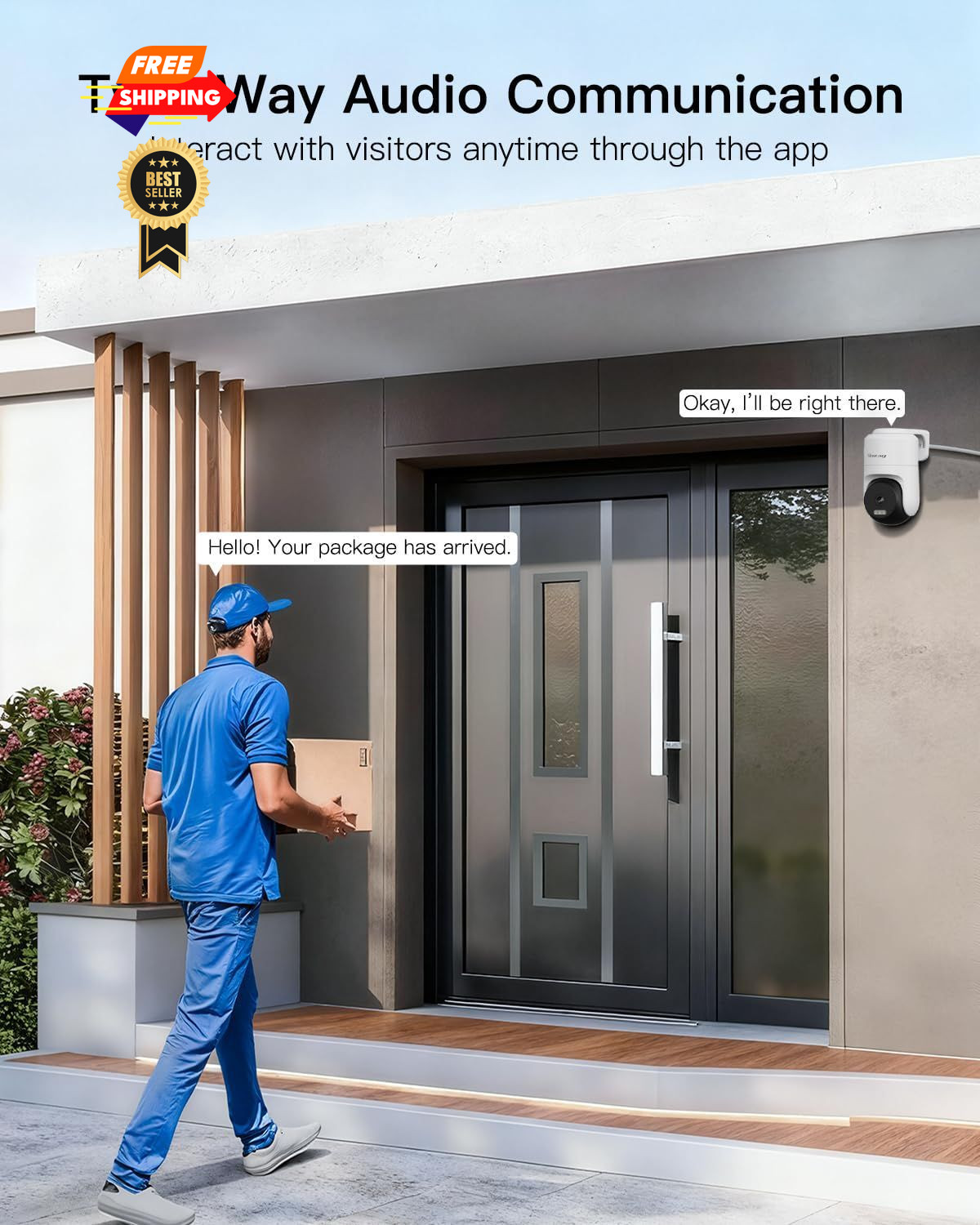 VIMTAG Pan/Tilt Outdoor Security Camera, 2.5K 4MP WiFi White&Black,4MP,1Pack