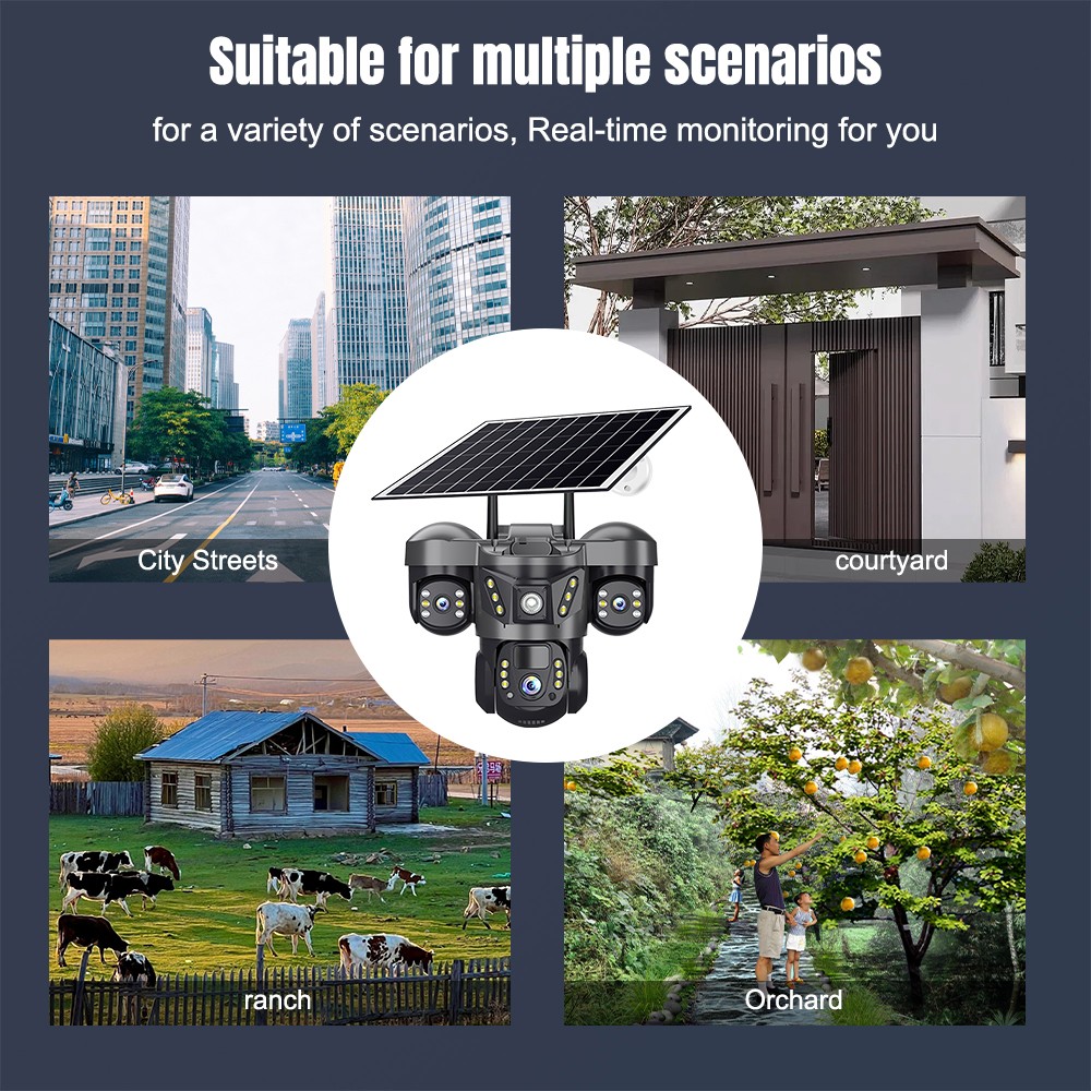 12MP Camara De Seguridad Solar Inalambricas Para Exterior Con Vision Nocturna HD