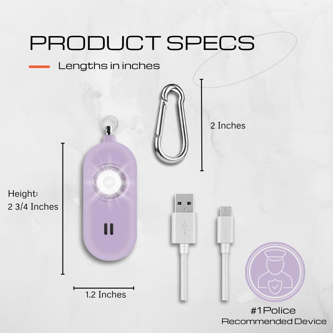 Rechargeable Personal Safety Alarm for Women. 130dB Siren. Ear-Piercingly Lou…