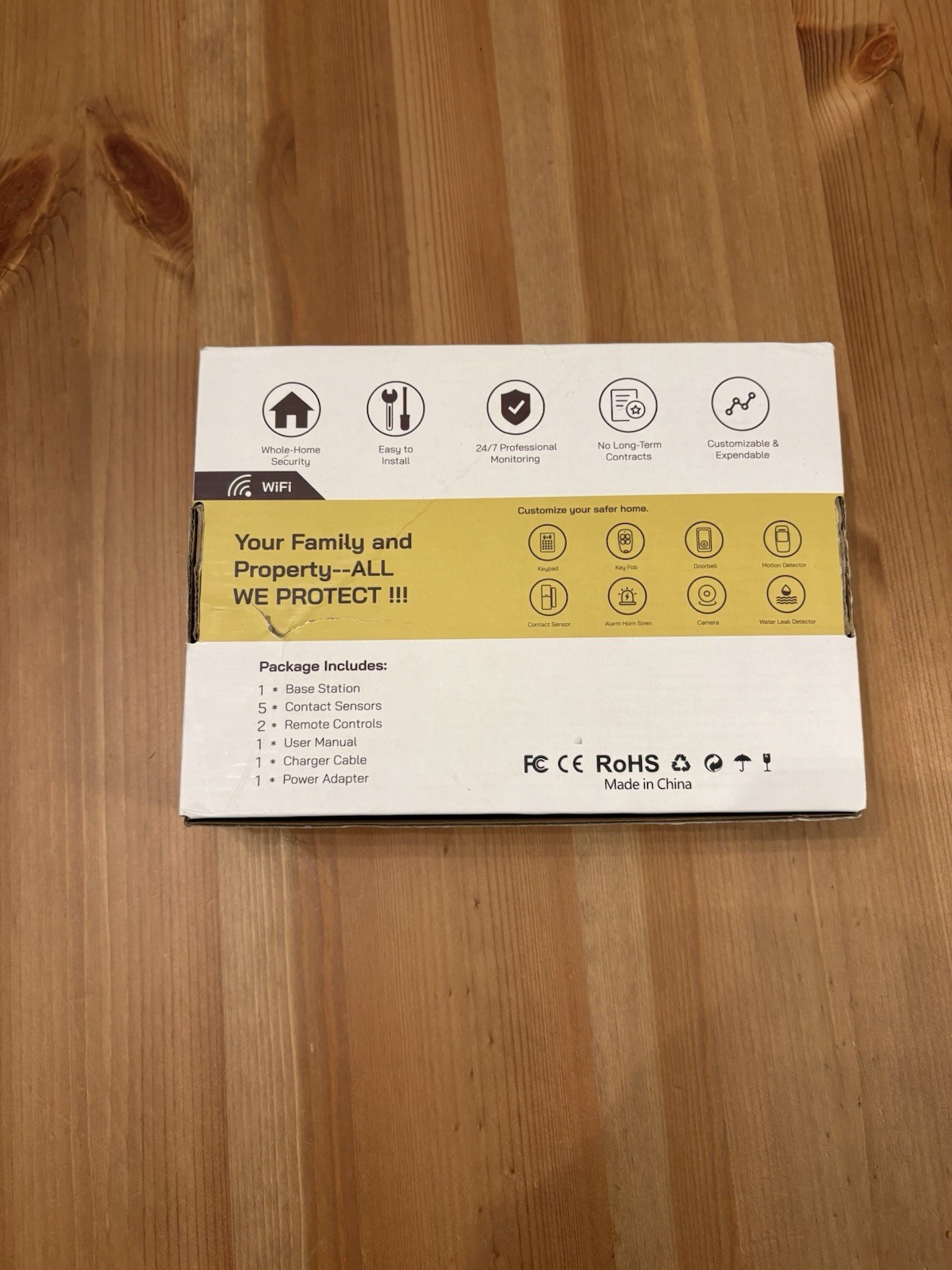 Tolviviov Alarm Wireless Home Security System V1 8 Piece Kit New Open Box Safety