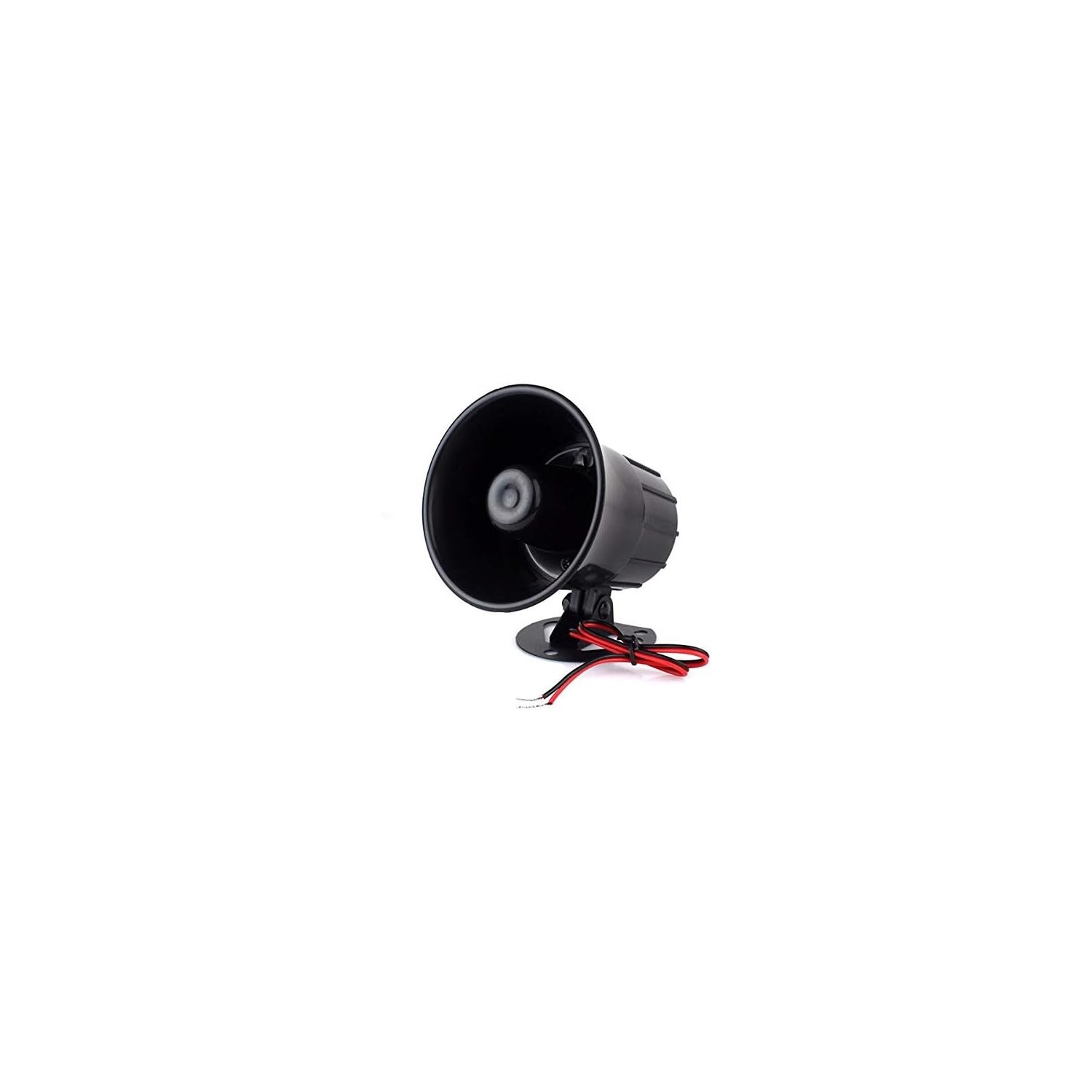 15W DC 12V Alarm Siren Horn for Home Security System Wall Mount Black