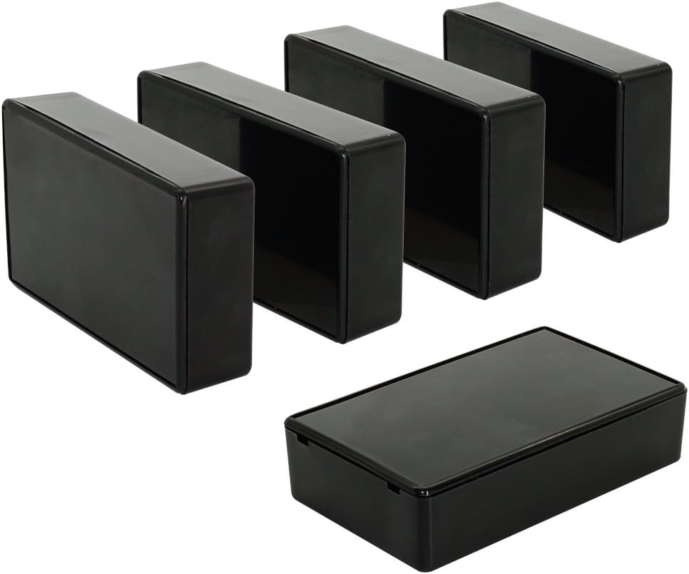 LeMotech 5Pcs ABS Plastic Electrical Project Case 3.9 x 2.4 x 1.0(5pc), black