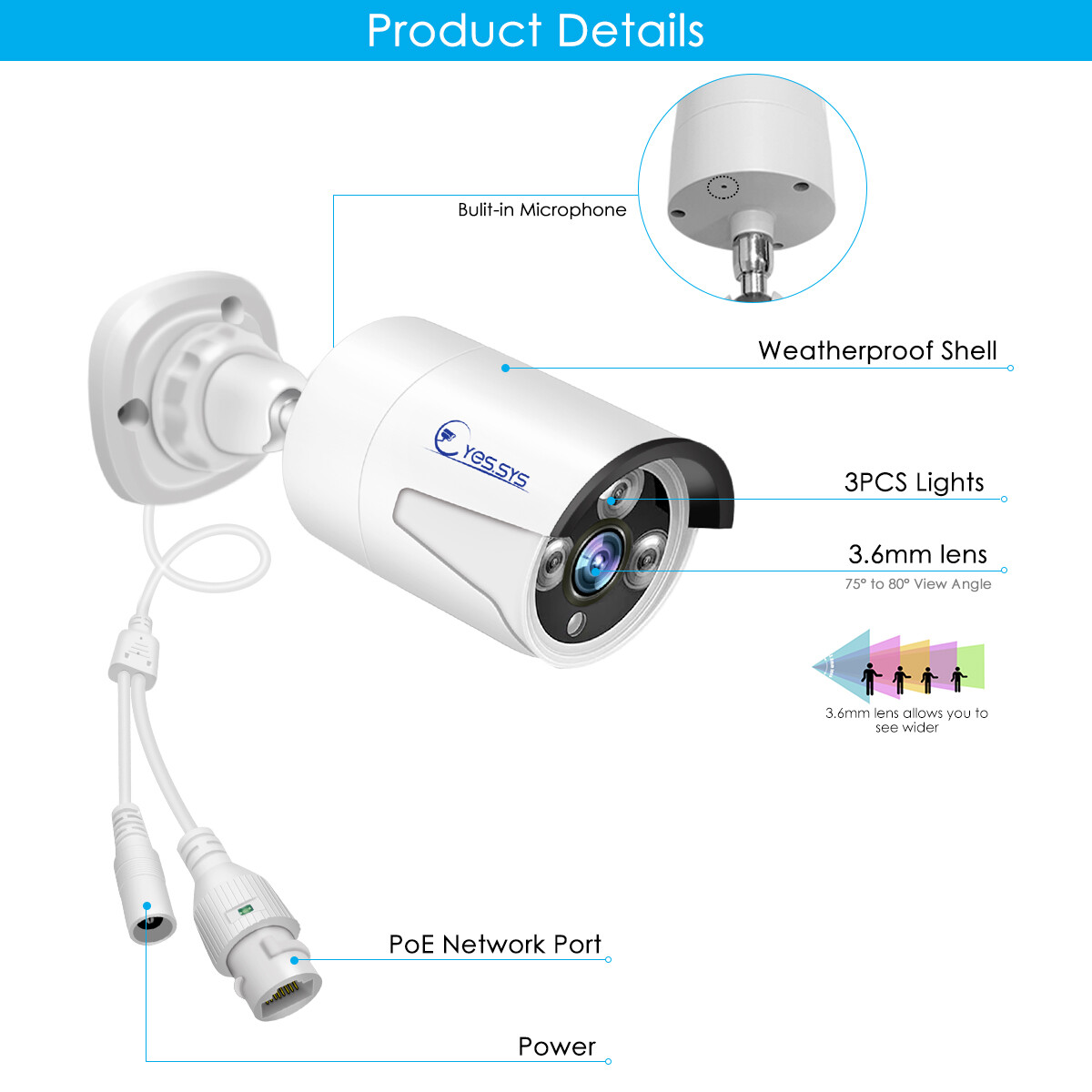 Compatible Hikvision 4K Ultra 8MP PoE ColorVu 2.8mm Lens Security Camera NVR