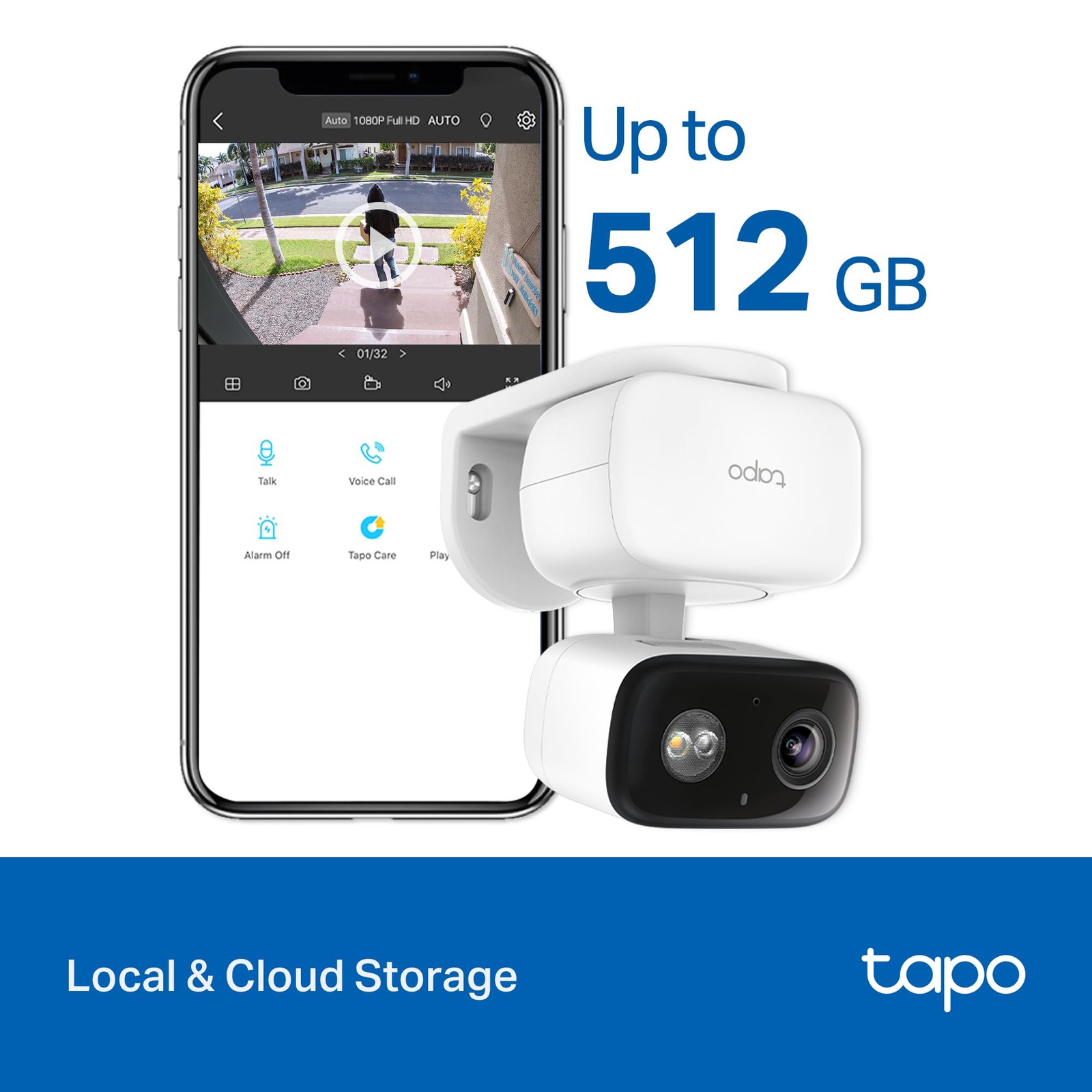 Tapo 1080p Pan/Tilt Indoor/Outdoor Security Camera – Free Person/Baby White