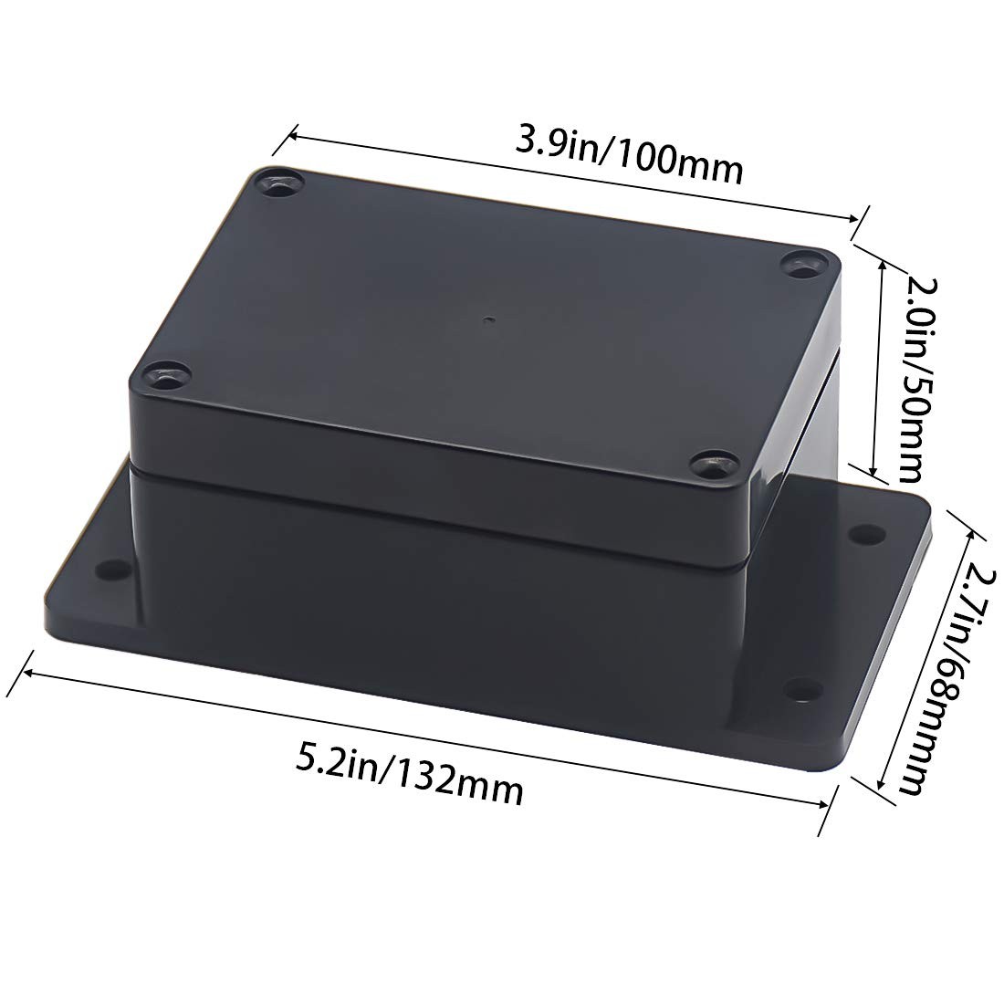 Zulkit Junction Box ABS Plastic 3.94″ x 2.68″ x 1.97″(Pack of 2), Black