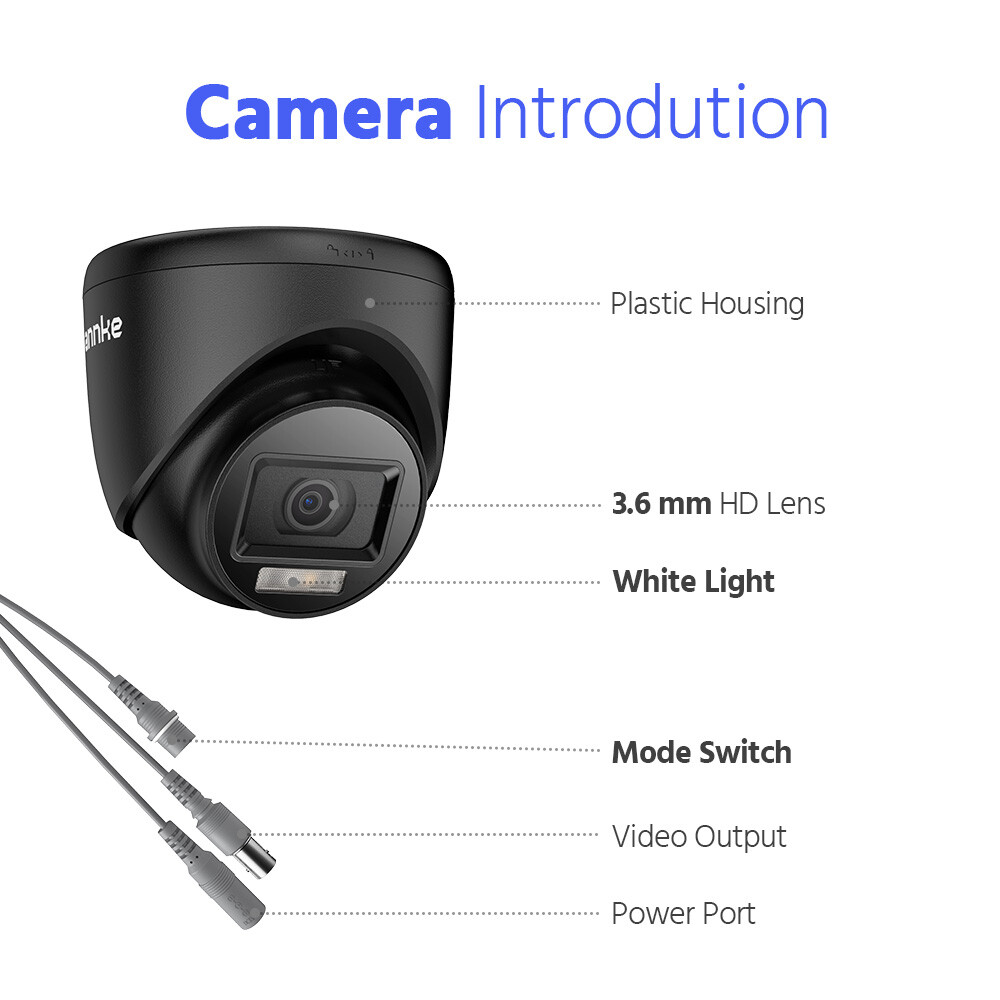 ANNKE 4pcs 1080P Outdoor 4in1 CCTV Smart Security Camera AI Color Night Vision