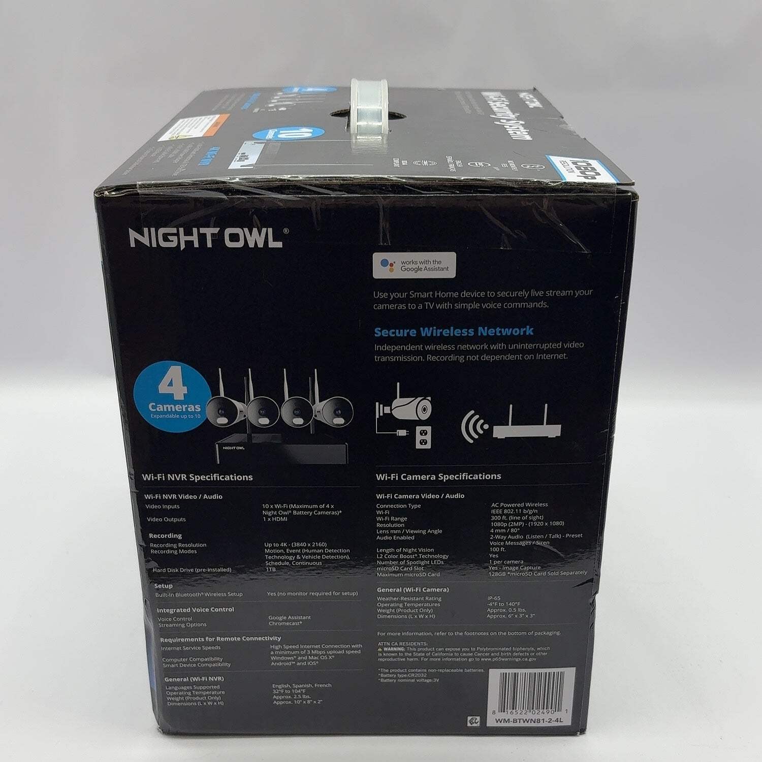 New Night Owl Wi-Fi Security System WM-BTWN81-2-4L