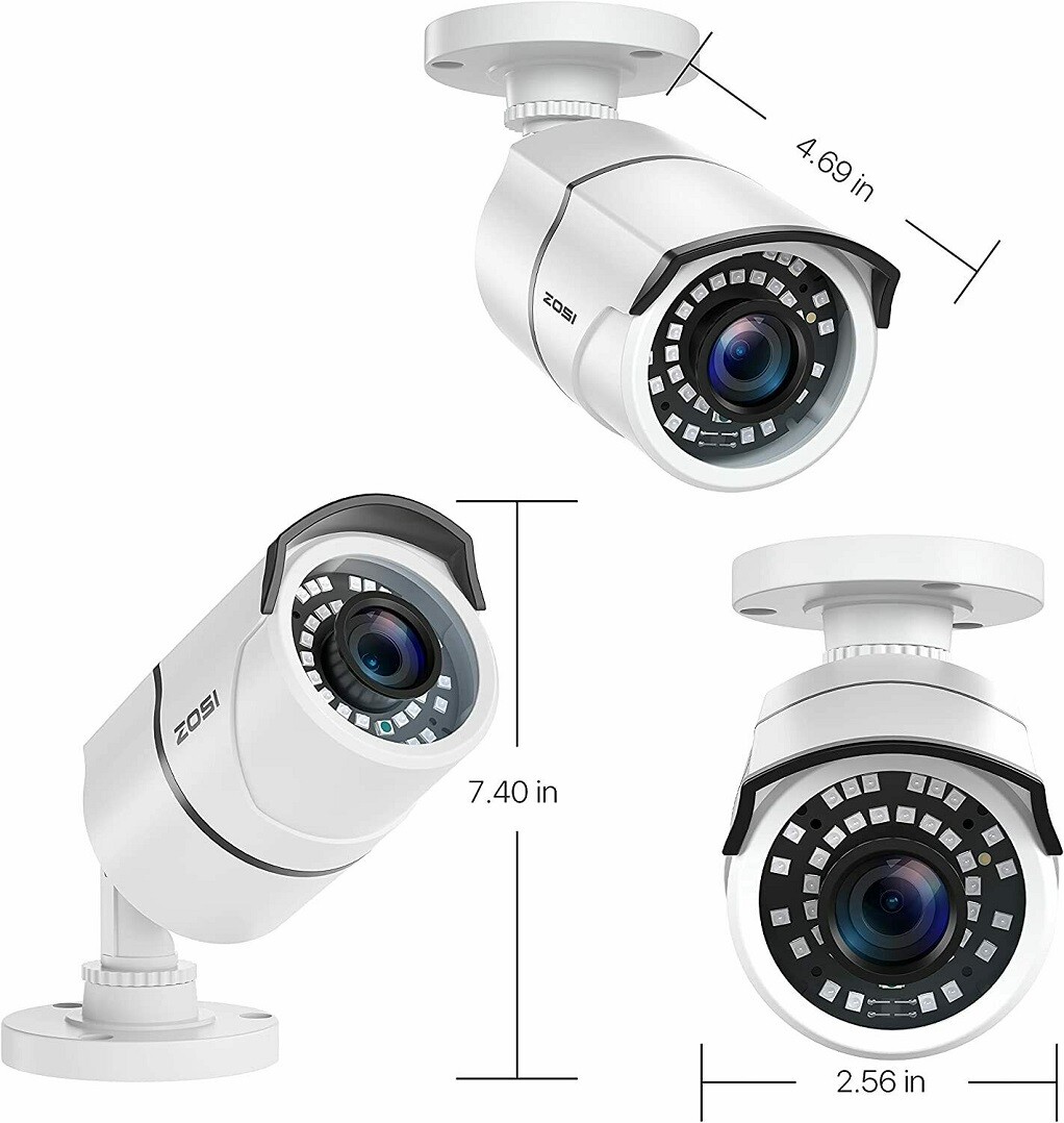 ZOSI 8CH 5MP Lite DVR 1080P Outdoor Security Camera System Wired Remote Viewing