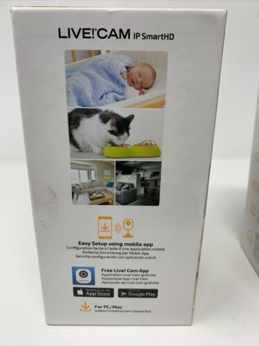 X2 Creative Live! Cam IP SmartHD 720p Wi-Fi Monitoring Camera BLACK (A12)