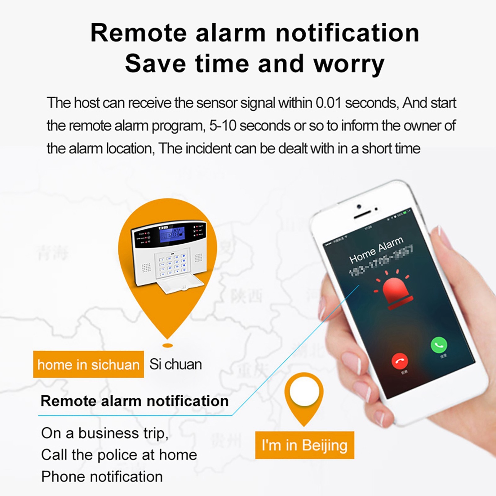 Security Alarm System Kit 8 Wireless Remote Controllers WiFi GSM Home Security