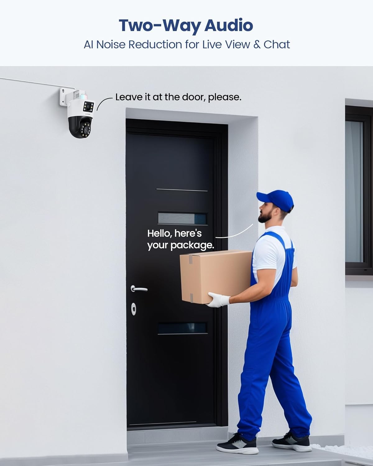 ZOSI 2 x C298 Pro 4K 8MP Dual-Lens(2x4MP) Add-on PoE IP Security Camera Detect