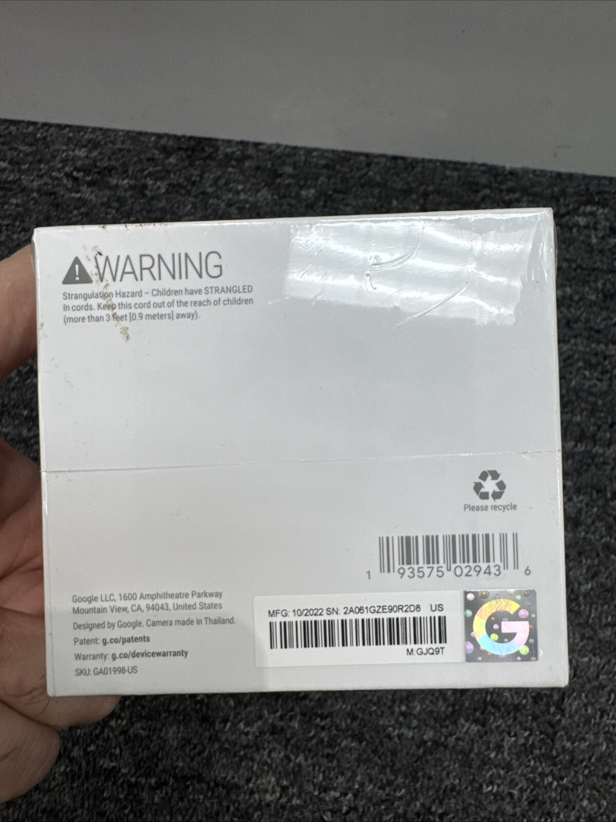 Google Nest Cam Indoor Wired Security Camera 2nd Gen (GA01998-US) White…NEW!!