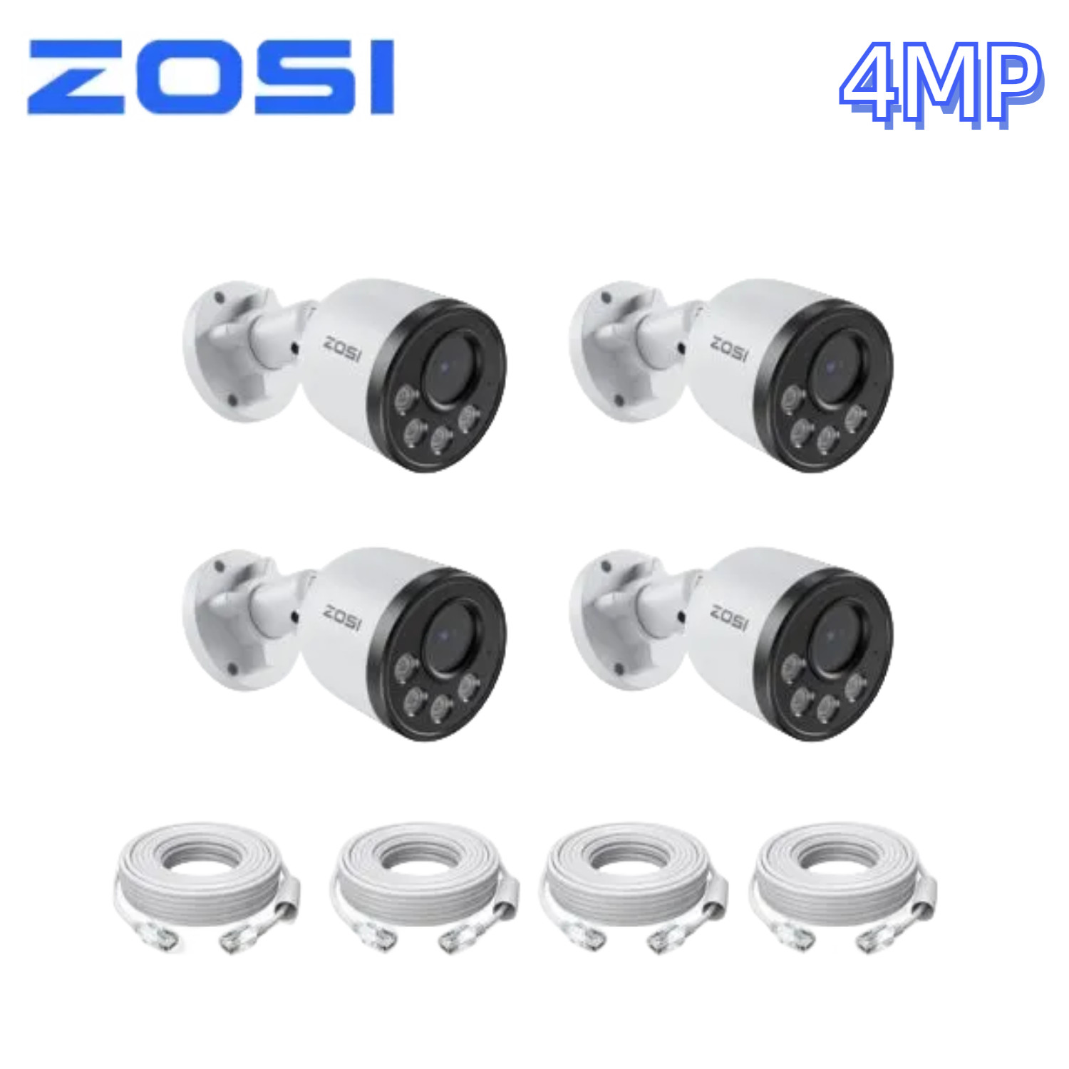 ZOSI 4MP PoE Security Add-on Outdoor Camera Smart Human Detection IR Night 2TB