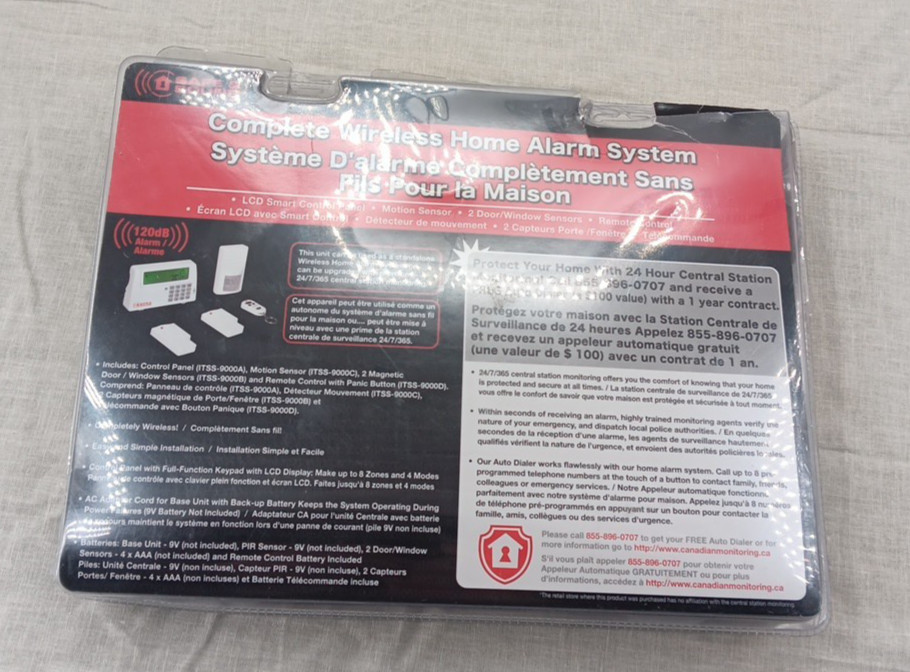 Safe & Sound Home Alarm System Wireless Built in Antenna Open Box