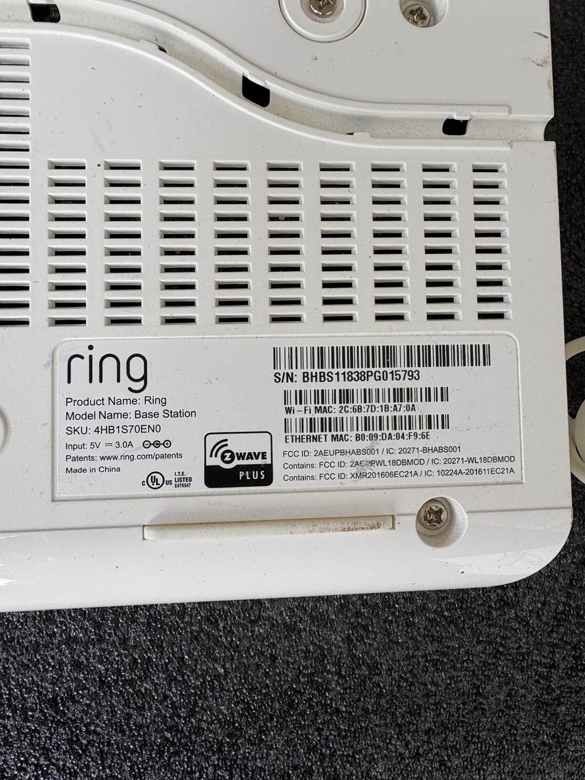 Ring Z WAVE PLUS Alarm Base Station US 4HB1S70EN0 & 2AB2Q Keypad