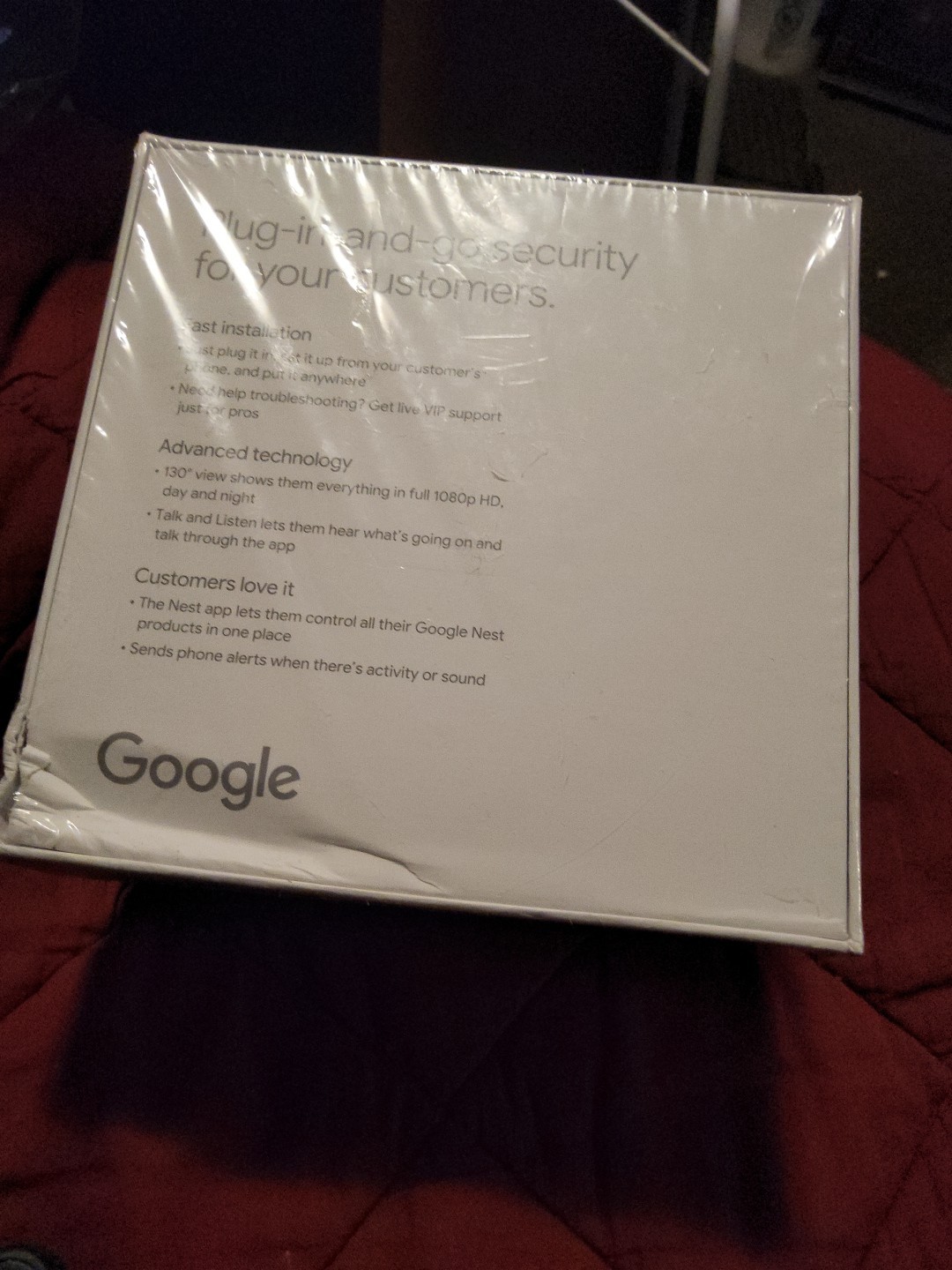 Google Nest Cam (NC1103us) Pro version Indoor Security Camera Black
