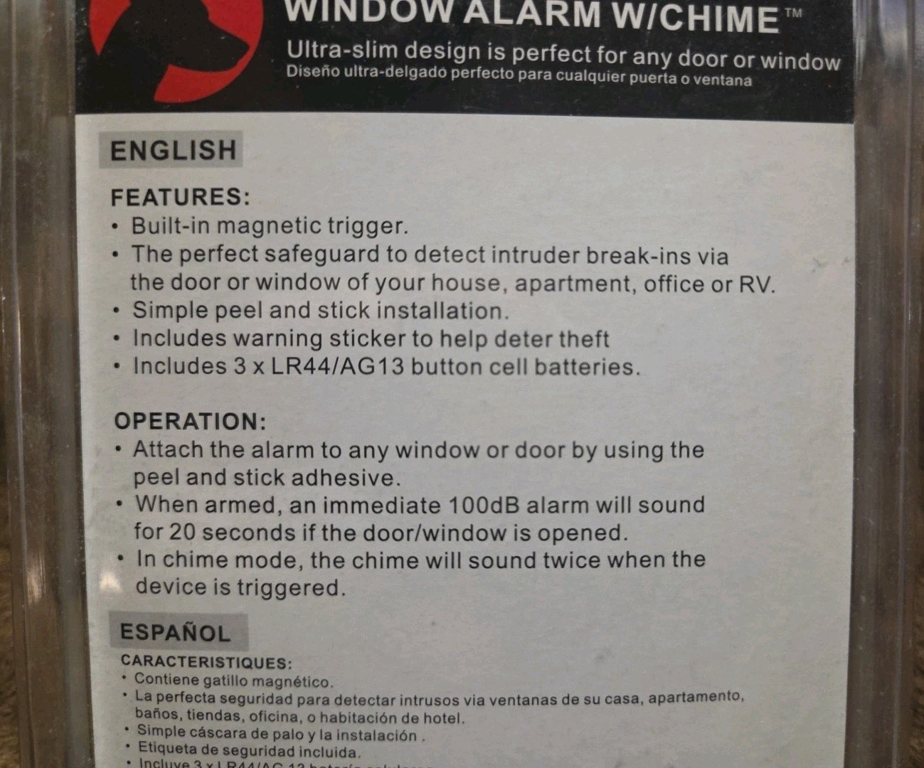 Doberman Security Window Door Alarm Kit Magnetically Triggered Alarm 2 Pack F-S