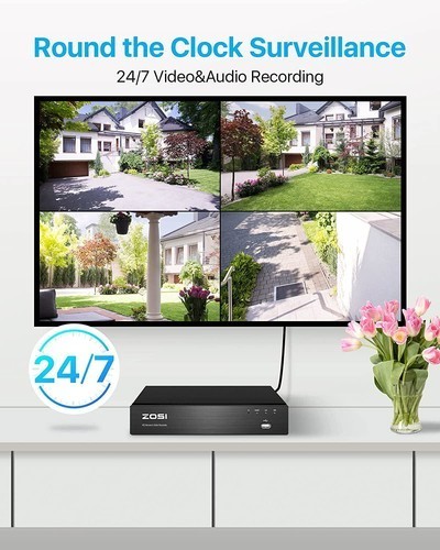 ZOSI 8CH 4K 8MP POE Security Camera System IP Camera 2TB 2-way Audio AI Detect