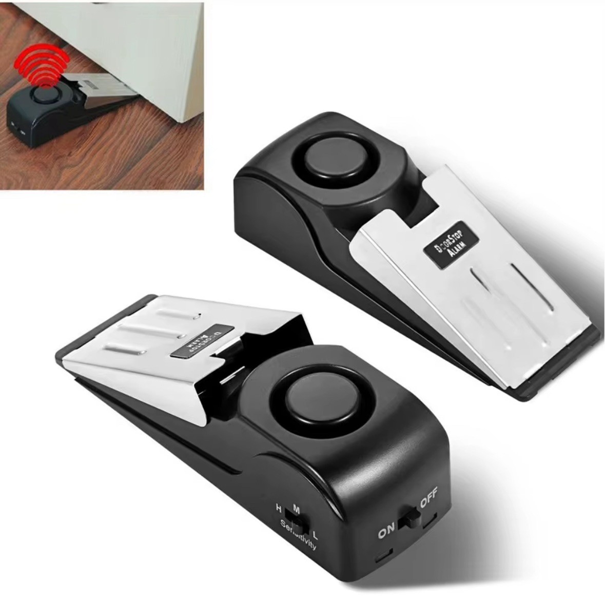 4 pack :Portable Anti-Theft 120DB Alarm Door Stopper security Door Alarm:4 Pack