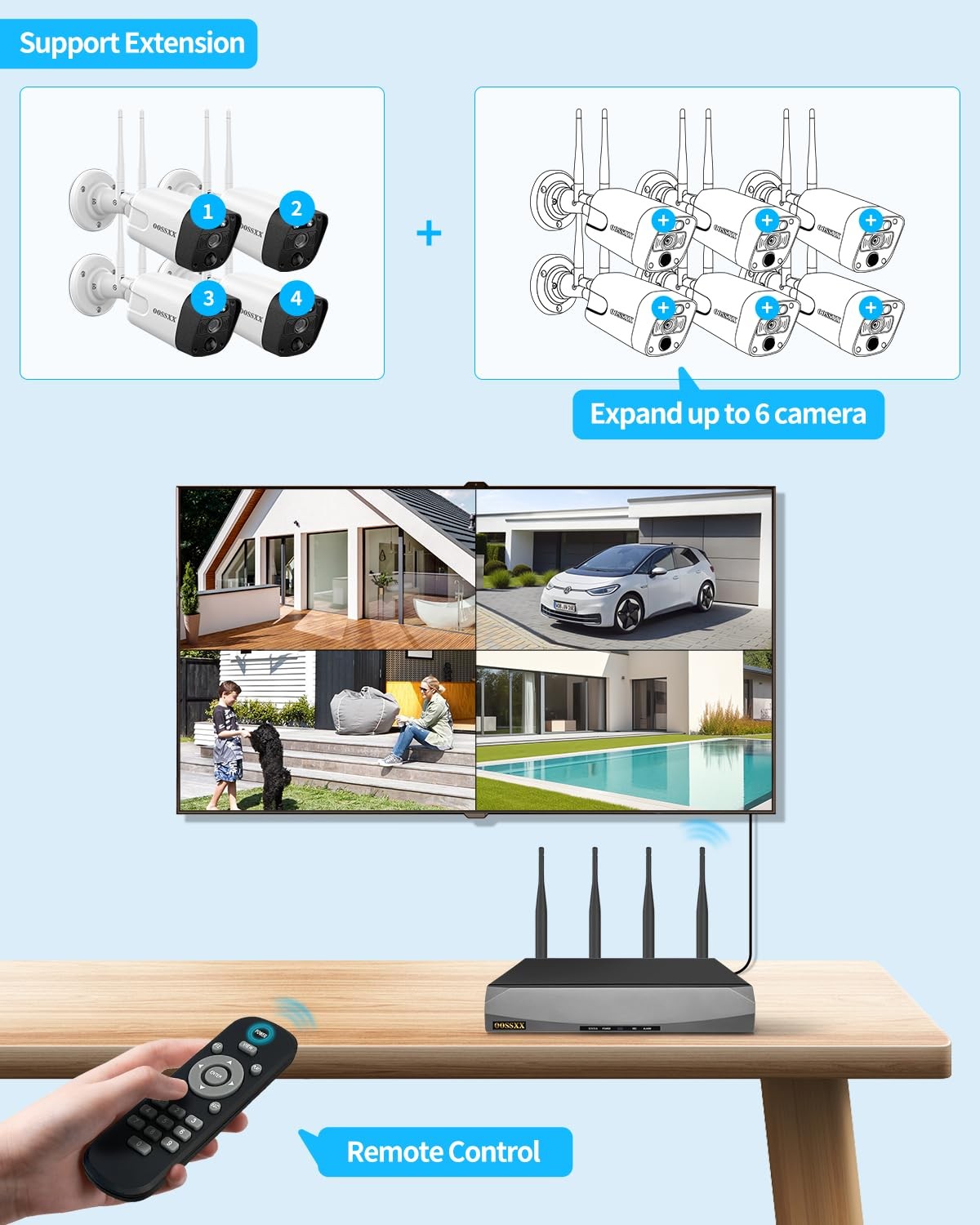 (2026 Update 120 Days Storage) Wireless WiFi Outdoor Security Camera System w…
