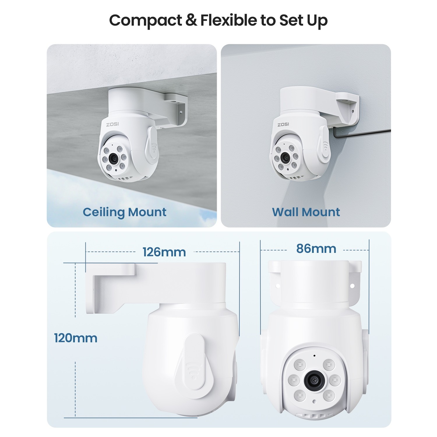 ZOSI H.265+ 8CH 3MP wireless security WiFi Outdoor camera system 1TB HDD Audio