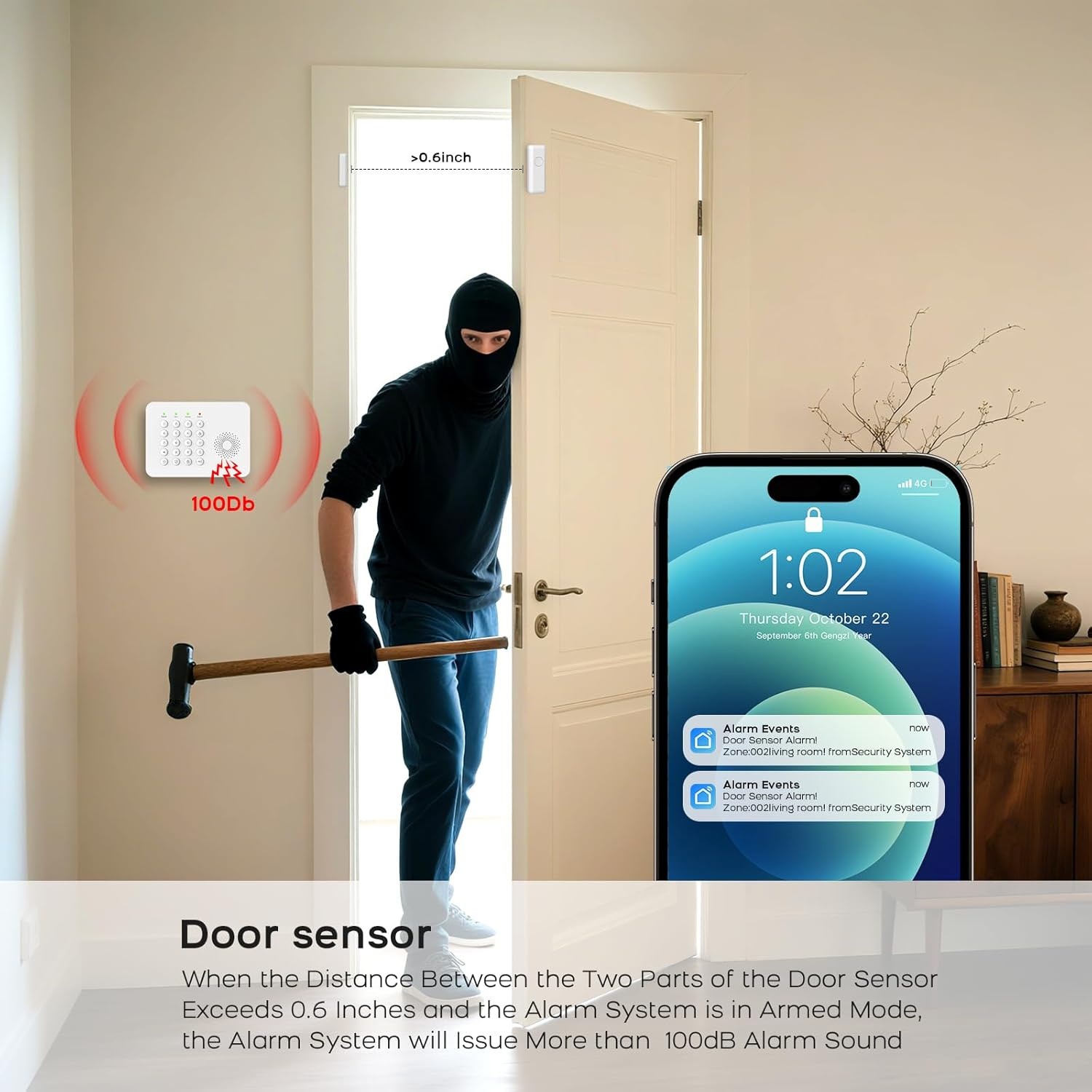DIY Wireless Home Security System with Sensors & PTZ Camera – No Fees