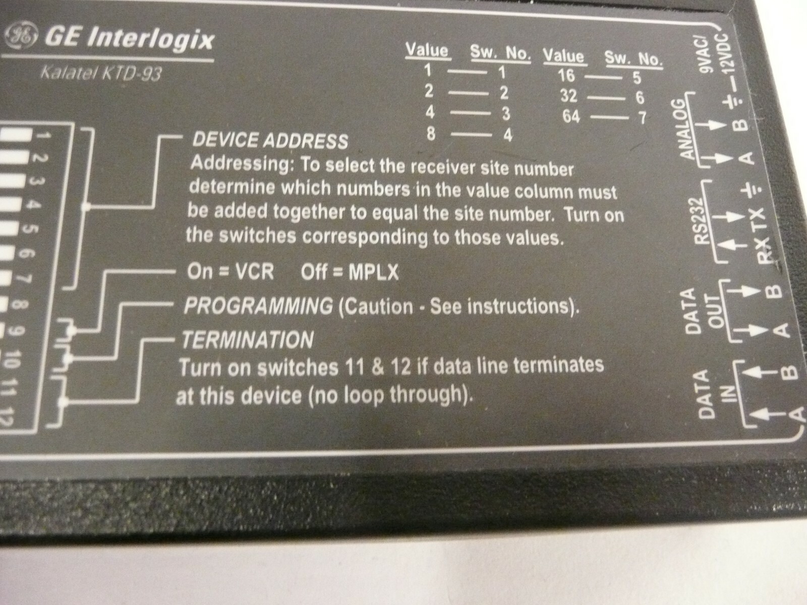 NEW GENUINE GE INTERLOGIX KALATEL KTD-93 AUXILIARY DEVICE DRIVER