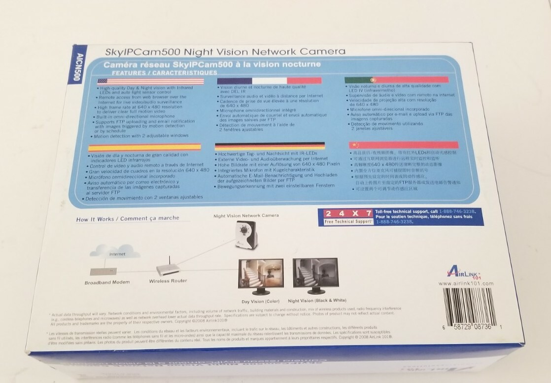 Airlink IP Camera AICN500 SkyIPCam 500 Night Vision Network Camera